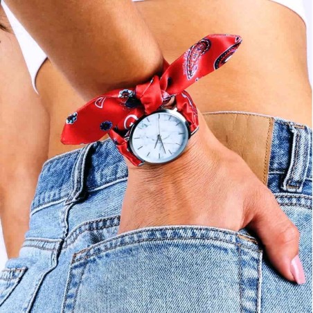 RELOJ ROJO PASIÓN PLATA