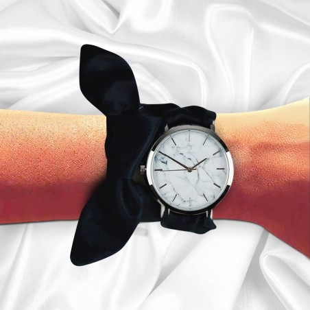 MONTRE NOIRE ARGENT