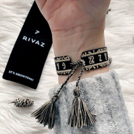 BRACELET A POMPONS EN COTON