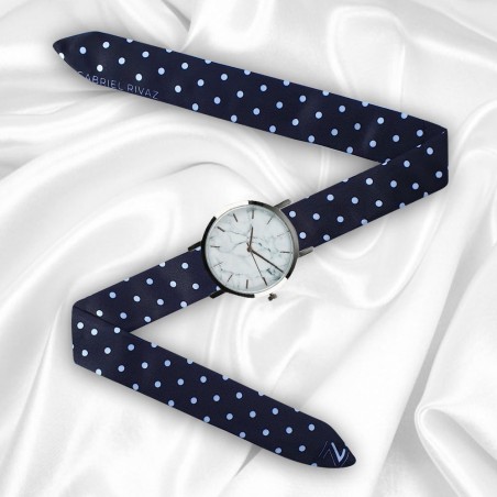 BRACELET POIS BLANC EN SOIE