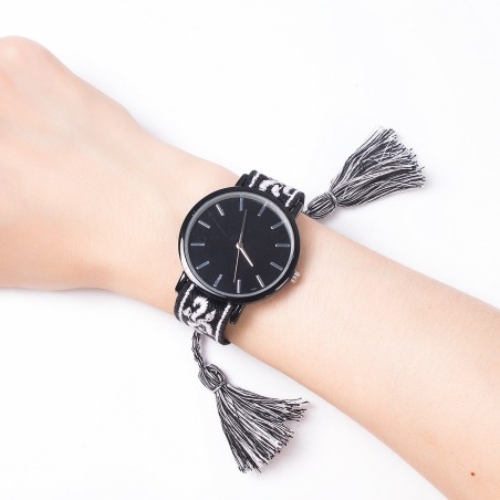 BRACELET POMPONS NOIR