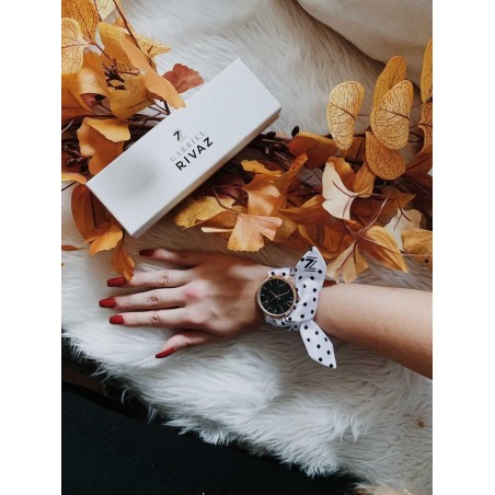 BRACELET POIS NOIR EN SOIE